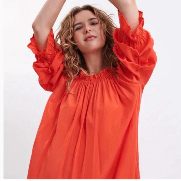 Mersea Tulum Women’s Dress In Sunset Coral/ Orange Size Medium - Picture 2 of 15